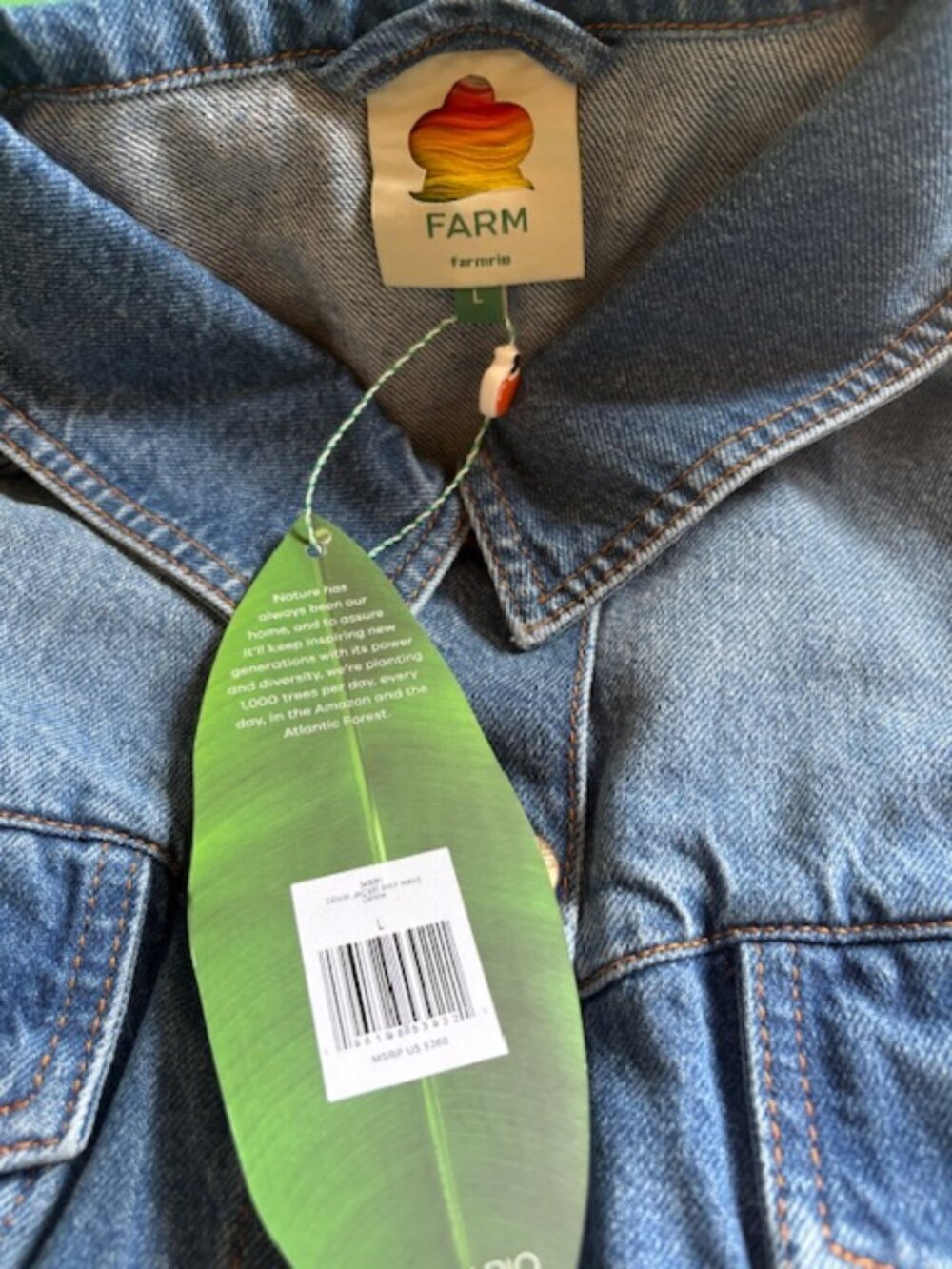 NWT Farm Rio Denim Buttoned Jacket - Picture 14 of 15